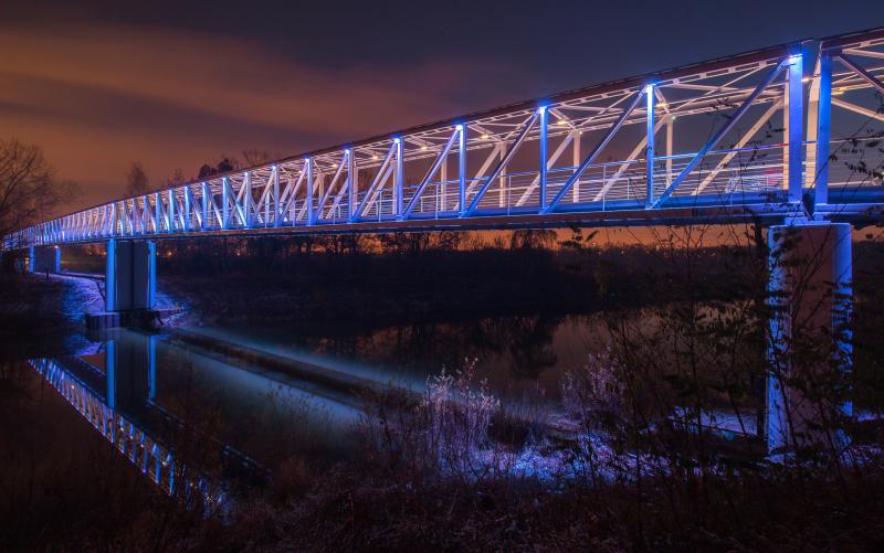 Illuminazione Ponte Zeran a Varsavia, Polonia 17